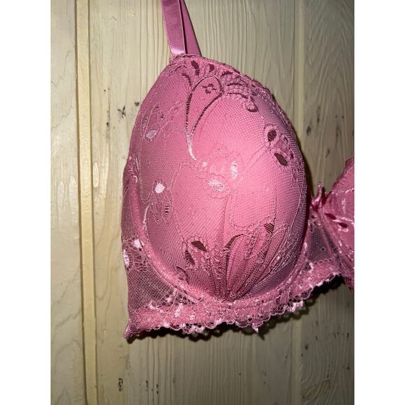 42C Rene Rolf Bra Pure Beauty Underwire Molded Foam Cups Pretty in Pink Sexy - Picture 3 of 6